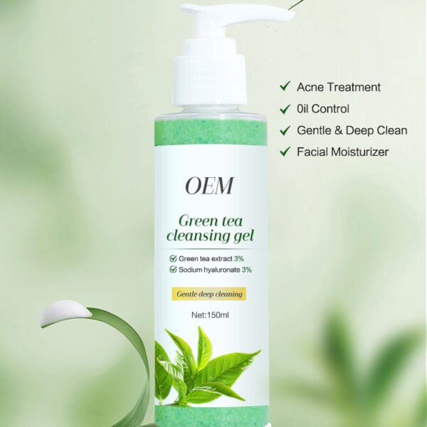 NIULOO Green Tea Cleansing Gel Gentle Cleansing Oil Control Cleanser Manufacturer Wholesale Private Label OEM - Image 3
