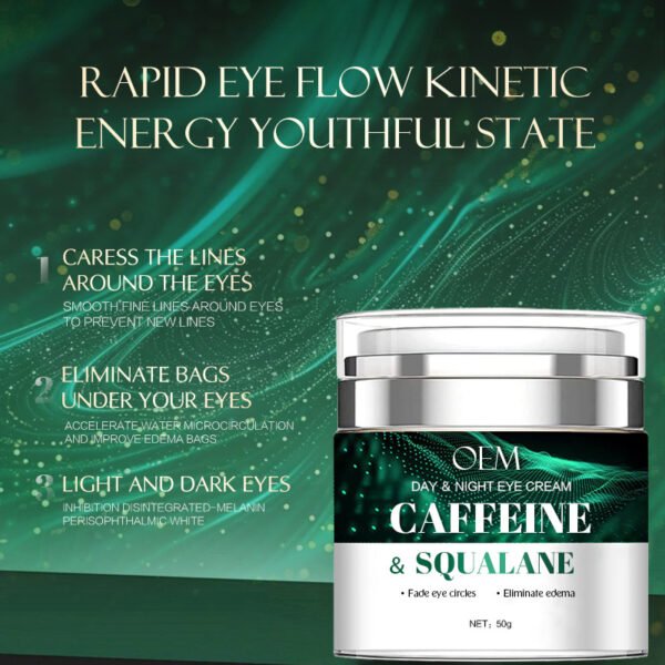 NIULOO Caffeine Squalane Day and Night Eye Cream Lightens Eye Circles and Fine Lines Manufacturer Wholesale Private Label OEM - Image 3