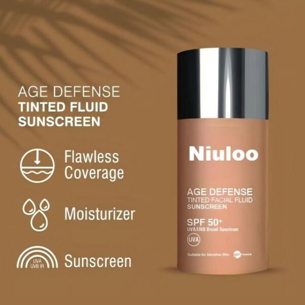 OEM Niuloo Defense Tinted Facial Fluid Sunscreen Spf50 Medium 40ML Manufacturer Wholesale Private Label - Image 3