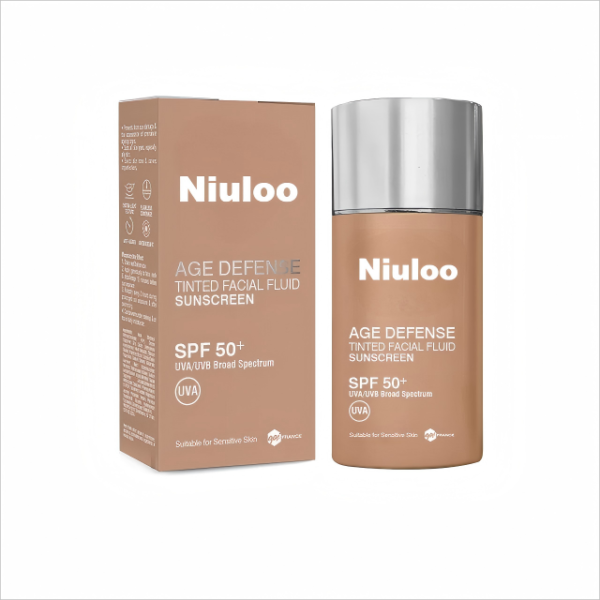 OEM Niuloo Defense Tinted Facial Fluid Sunscreen Spf50 Medium 40ML Manufacturer Wholesale Private Label