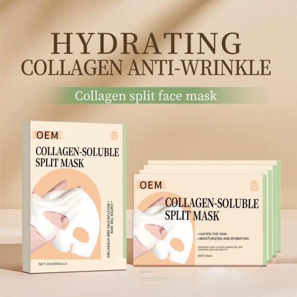 NIULOO Factory Customized Korean Hot Split Collagen Mask Whitening Transparent Dissolvable Upper and Lower Face Split Mask Manufacturer OEM Private Label - Image 3