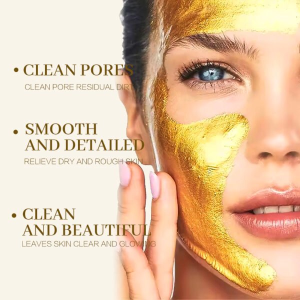 NIULOO Amazon TikTok Hot Selling 24K Gold Peel-off Mask Cross-Border Foreign Trade Gentle Blackhead Removing Gold Powder Mask Manufacturer OEM Private Label - Image 3
