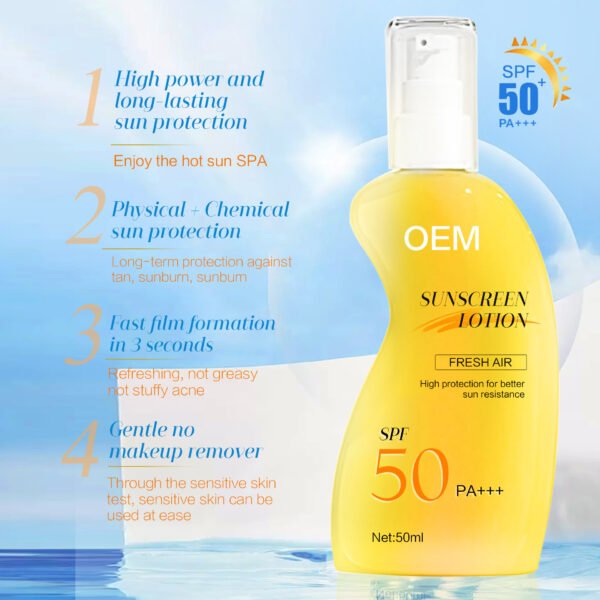 NIULOO Amazon TikTok hot selling sunscreen anti-sun aging repair sunscreen outdoor UV protection sunscreen SPF50PA+++ Manufacturer customized OEM private label - Image 3