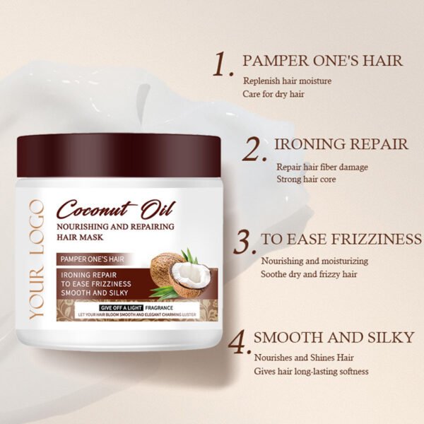 NIULOO Factory Customized Amazon TikTok Hot Selling Coconut Hair Mask Repair Frizzy Softening Conditioner Nutrition Hair Treatment Cream Manufacturer Wholesale OEM Private Label - Image 3