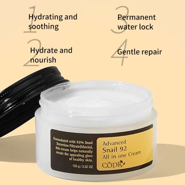 NIULOO Factory Customized Amazon TikTok Hot Selling Moisturizing Repair Soothing Skin Snail Mucus 92% Moisturizing Cream Manufacturer Wholesale OEM Private Label - Image 3