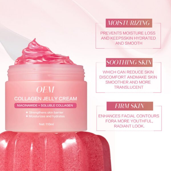 NIULOO Factory Customized Amazon TikTok Hot Selling Collagen Jelly Cream Moisturizing Firming Brightening Skin Light Line Facial Moisturizer Manufacturer Wholesale OEM Private Label - Image 4