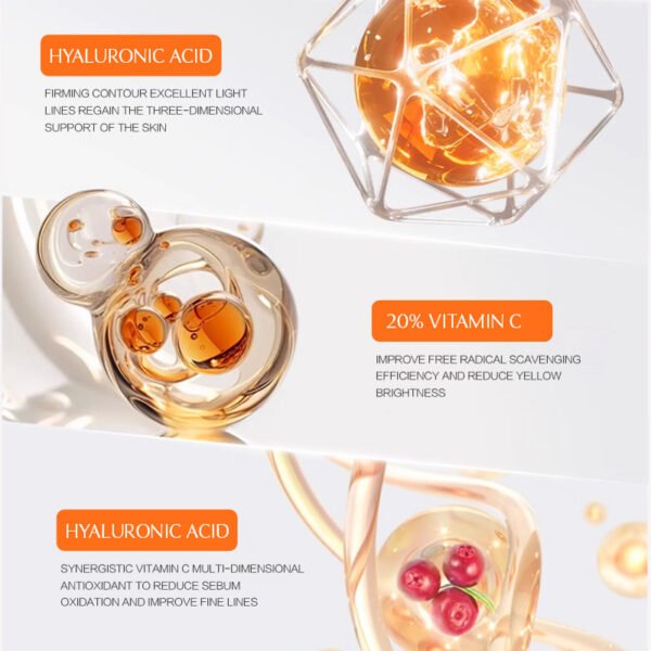 NIULOO Factory Customized Amazon TikTok Hot Selling Vitamin C Hyaluronic Acid Essence Moisturizing Brightening Light Line Vitamin C Stock Solution Manufacturer OEM Private Label - Image 5