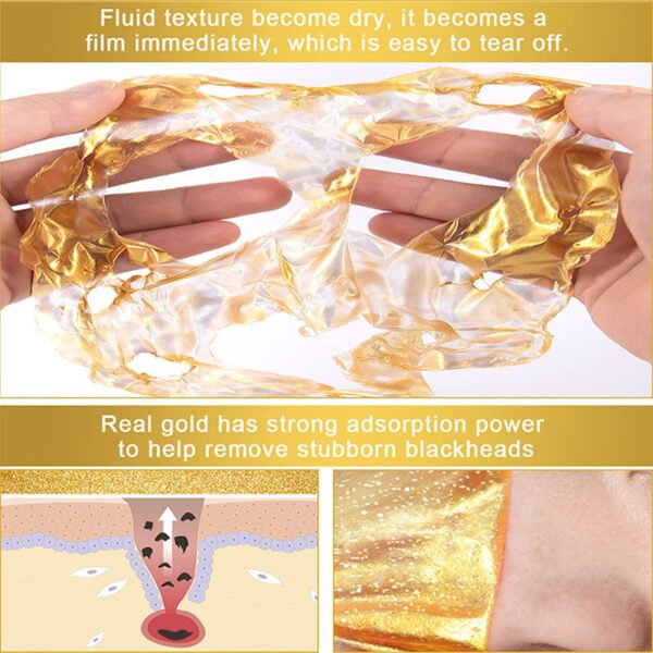 NIULOO Amazon TikTok Hot Selling 24K Gold Peel-off Mask Cross-Border Foreign Trade Gentle Blackhead Removing Gold Powder Mask Manufacturer OEM Private Label - Image 5