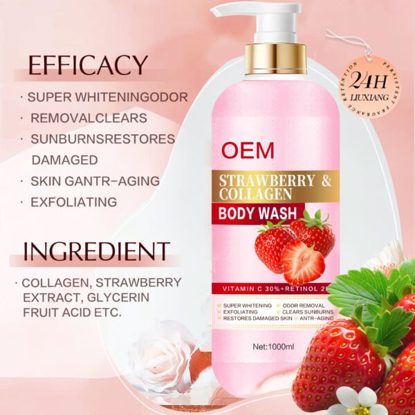 NIULOO Factory Customized Amazon TikTok Hot Selling Vitamin C Fragrance Cleansing Moisturizing Shower Gel Exfoliating Moisturizing Whitening Skin Shower Gel Manufacturer OEM Private Label - Image 5
