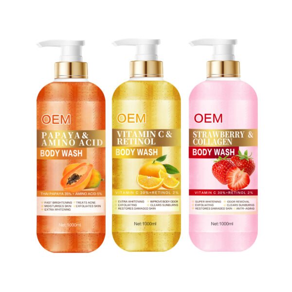 NIULOO Factory Customized Amazon TikTok Hot Selling Vitamin C Fragrance Cleansing Moisturizing Shower Gel Exfoliating Moisturizing Whitening Skin Shower Gel Manufacturer OEM Private Label - Image 6